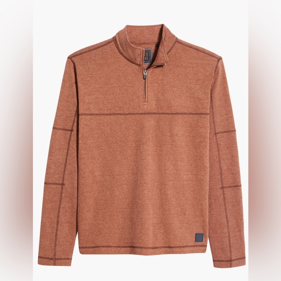 Vintage 1946 Men's Heathered Stretch Rib Knit Half Zip Pullover. Size Large. - Picture 5 of 13